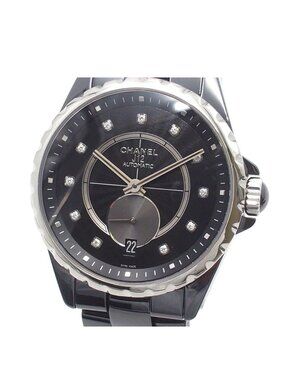 Chanel J12 Black Ceramic SS Diamond 11 PD Small Second Watch Automatic